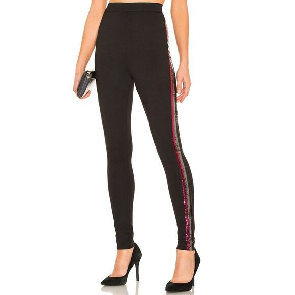 Revolve by the way. Normani Stripe Sequin Stripe Legging in Black Multi … - Picture 1 of 4